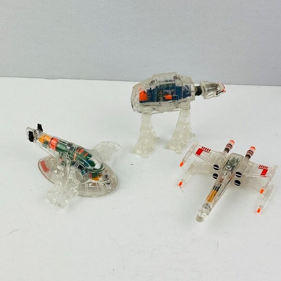 Galoob Star Wars 1995 3 Piece Clear Translucent Vehicles...